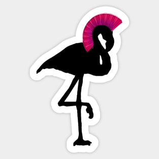 Flamingo Old Punk Rocker Mohawk Hairstyle Sticker